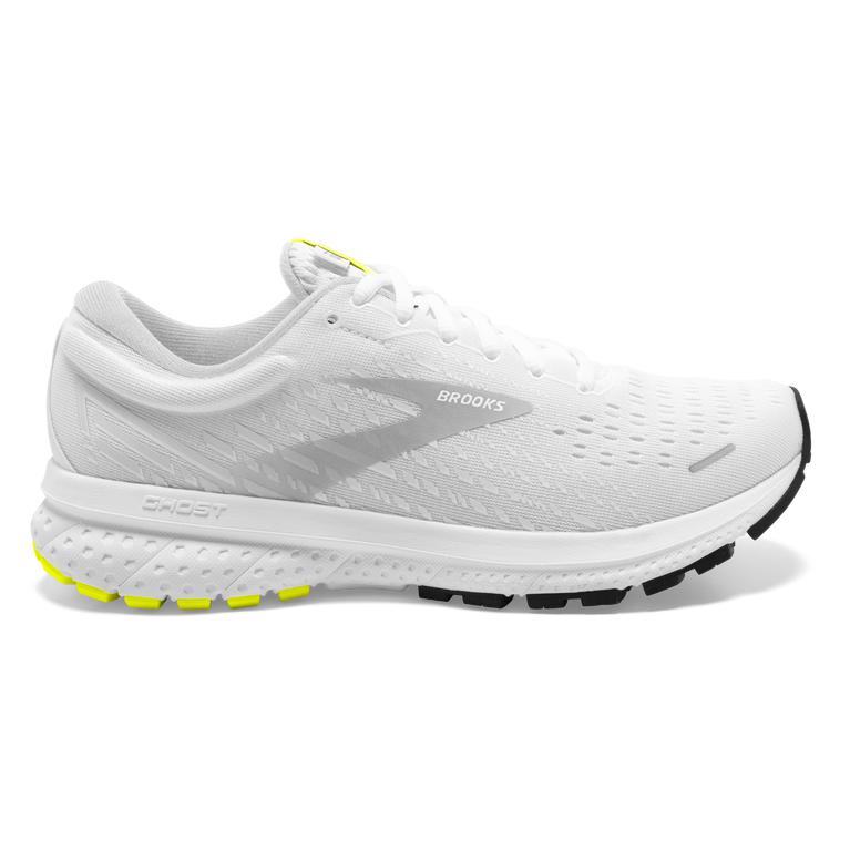 Brooks Ghost 13 Road Running Shoes - Men's - White/Nightlife (28975-OBQF)